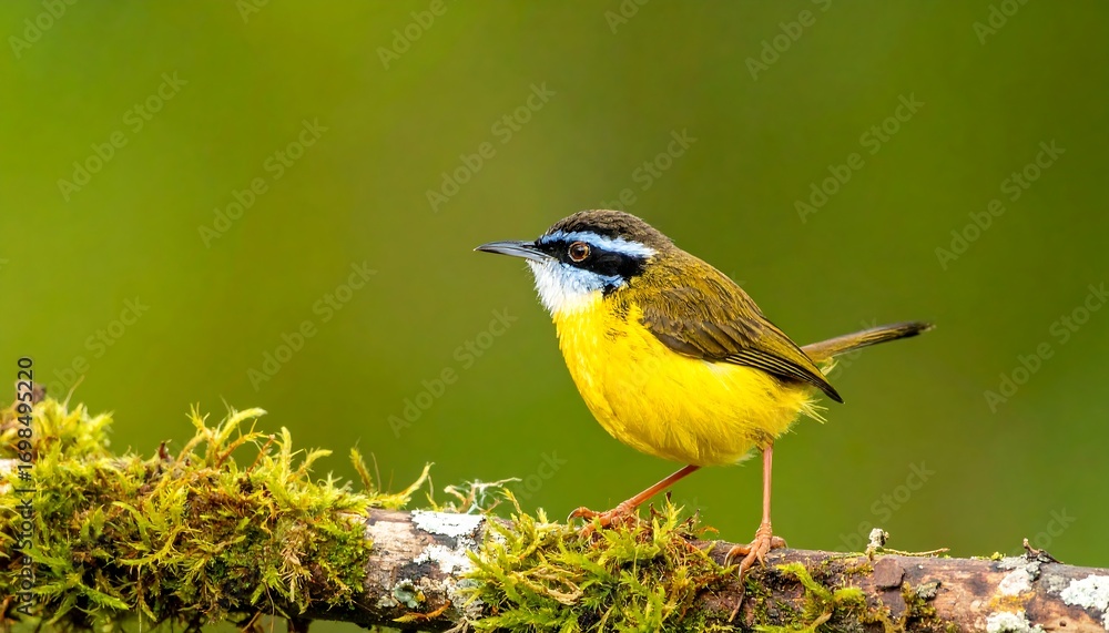 Naklejka premium Small yellow bird on branch