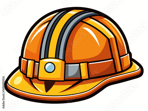 A high-quality vector illustration of an oilfield worker safety helmet, isolated on a white background