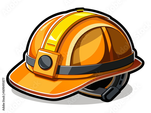A high-quality vector illustration of an oilfield worker safety helmet, isolated on a white background
