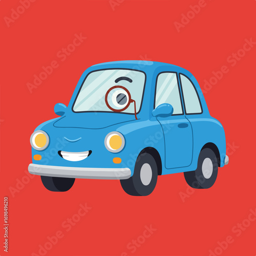 Cartoon car with smile