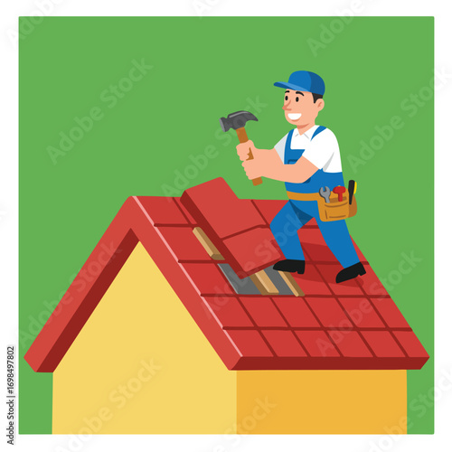 Roofer Fixing Roof