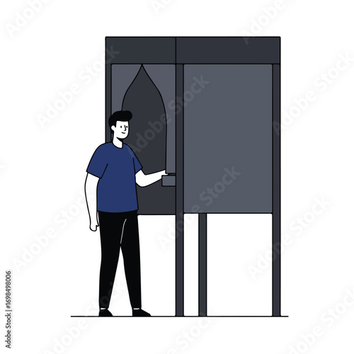 Voting booth scene