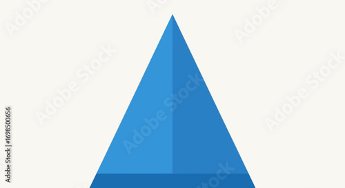 Blue three dimensional pyramid geometric shape illustration.