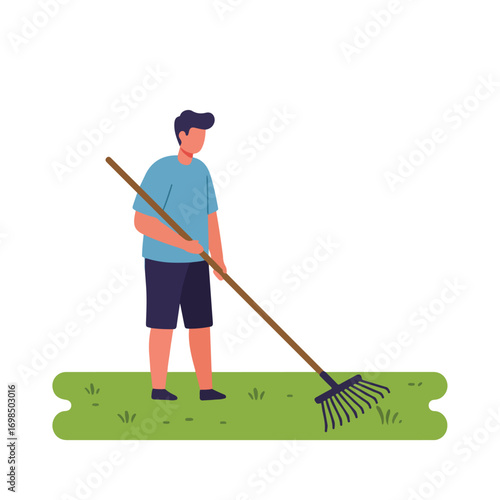 Raking Grass