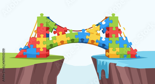 Puzzle Piece Bridge - Connecting Gaps, Raising Autism Awareness.