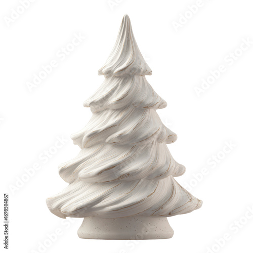 Whitewashed Wooden Christmas Tree Figurine, Rustic Winter Decoration