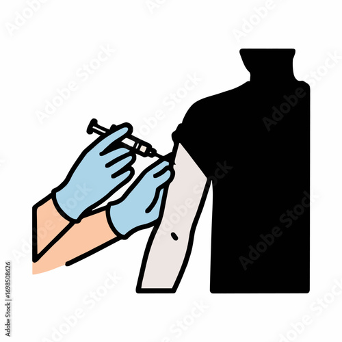 Vaccination Nurse Giving Injection — Vector