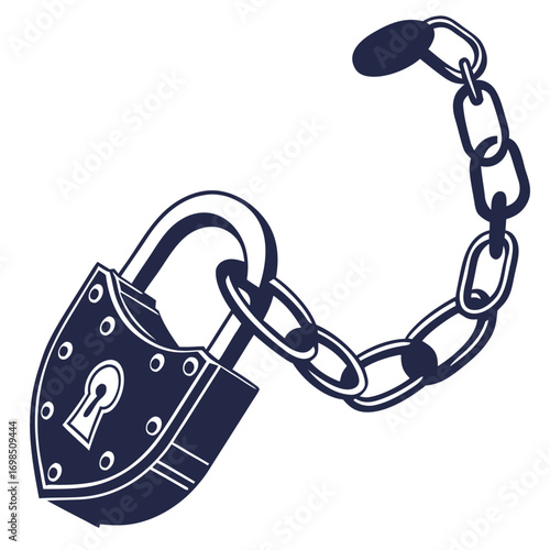 a secure padlock connected by chain links