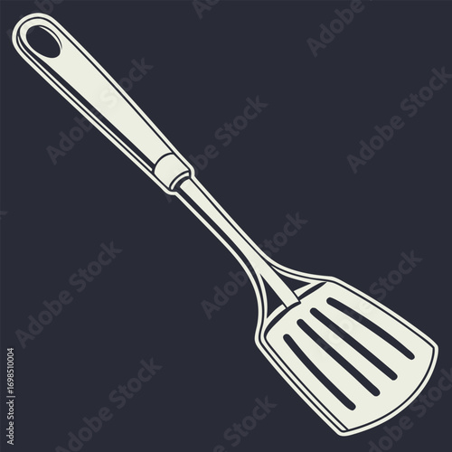 a sleek metal spatula with ergonomic handle design