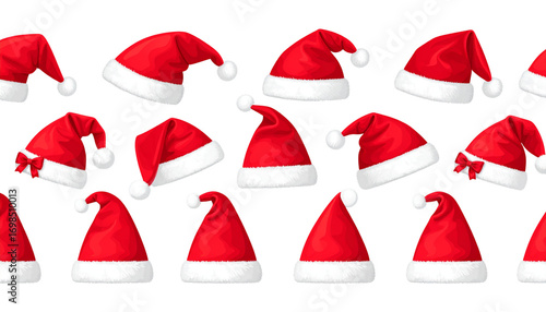 Wallpaper Mural  Pattern of Santa Christmas Hats for Holiday Design – PNG Torontodigital.ca