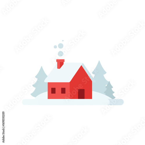 Winter house scene