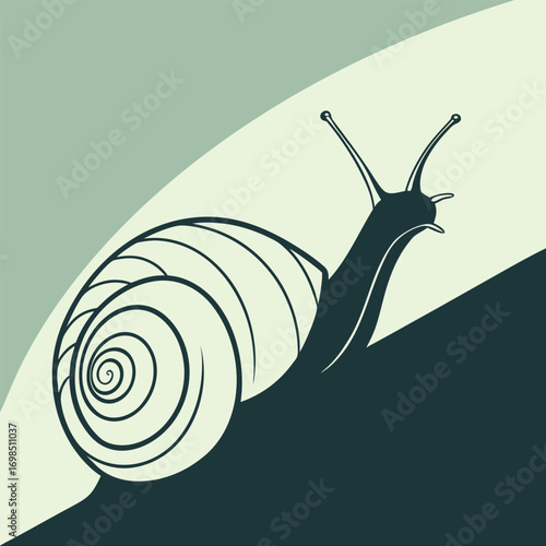 a snail climbing slowly up a steep hill