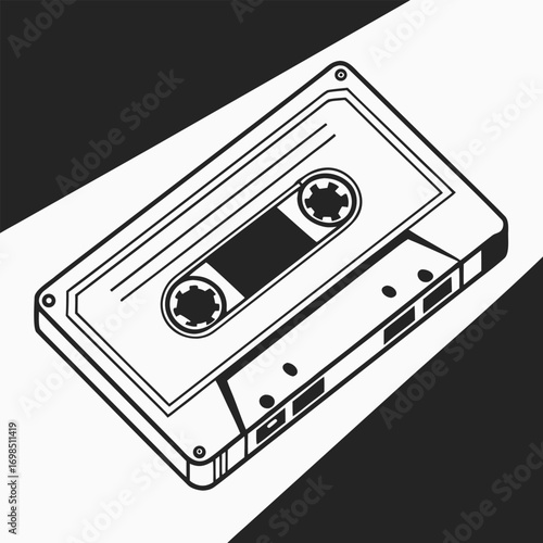 a vintage cassette tape on a contrasting background