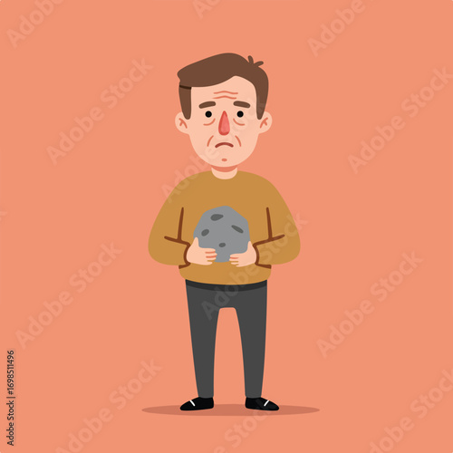 Man holding rock