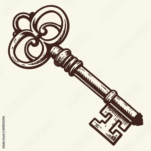 an intricate vintage key with ornate details and classic design