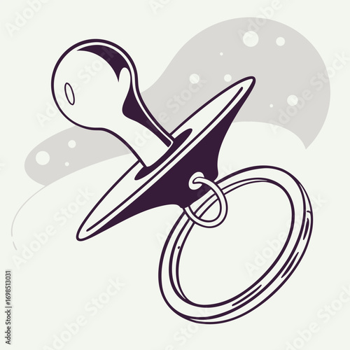 a baby pacifier with a ring attached to it