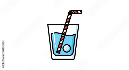 3d concept illustration of a glass of juice with a red check box, yes choice, and tick sign vector illustration