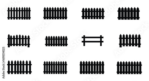 a grid layout featuring various styles of fences