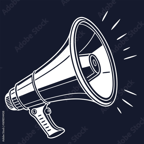 a megaphone with sound waves spreading outwards