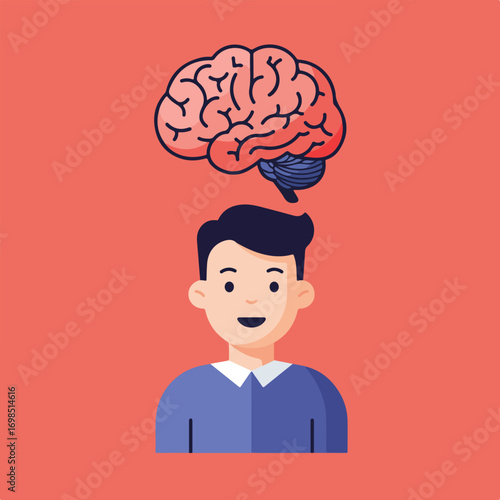 Thinking Man with Brain