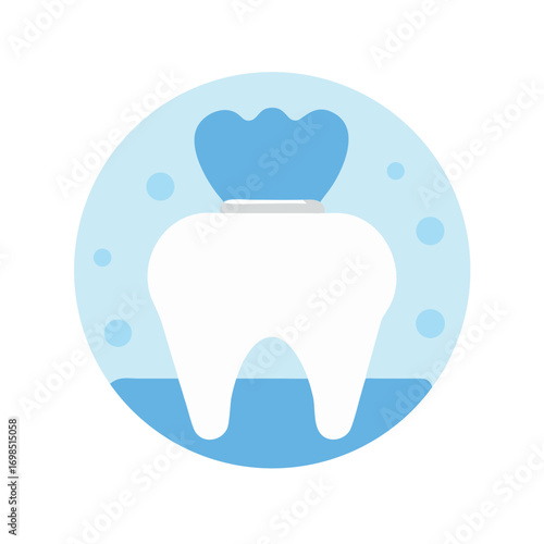 Dental crown illustration for dental care themed visuals