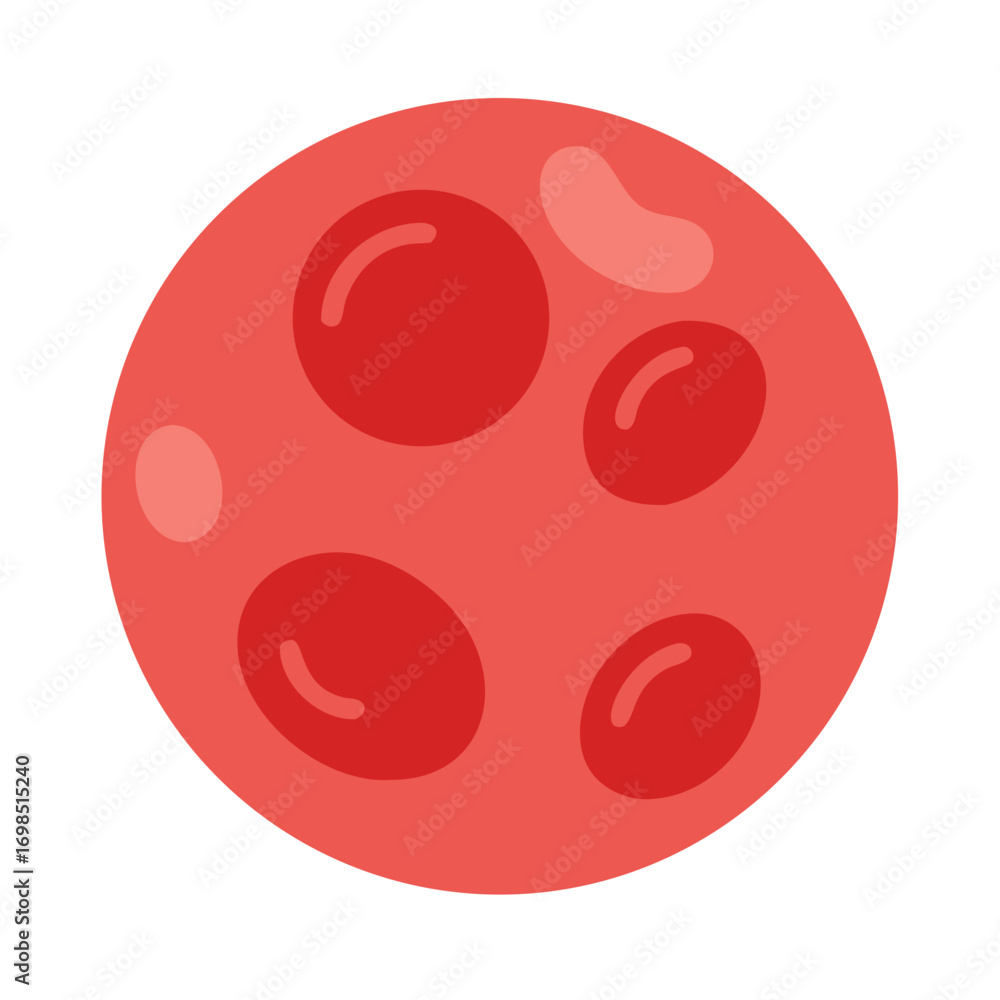 Fototapeta premium Simple flat illustration of a Mars like planet