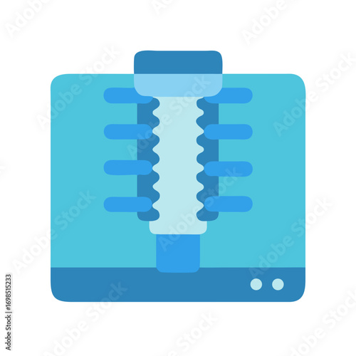 Flat vector x-ray icon on light blue background