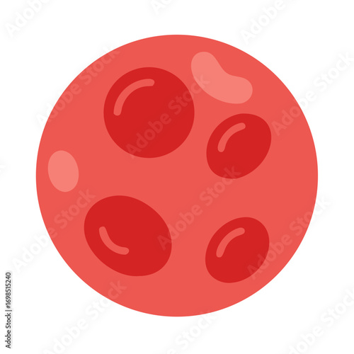 Simple flat illustration of a Mars like planet