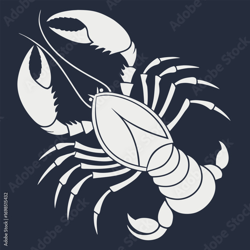 a detailed illustration of a lobster with sharp claws
