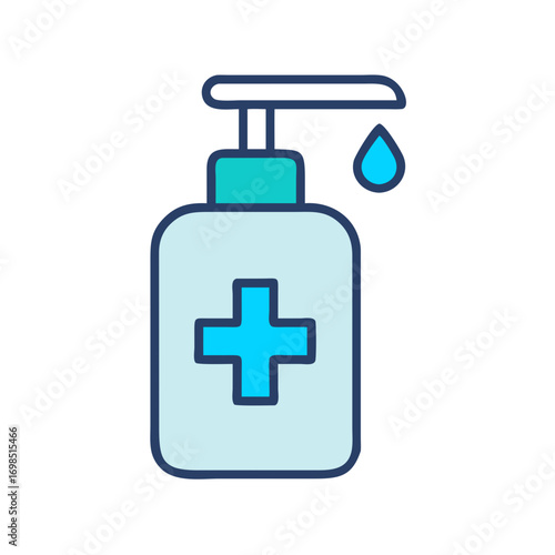 Hand sanitizer bottle icon illustration for hygiene promotion campaigns