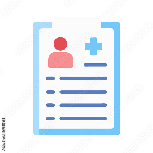 Minimalistic medical record icon flat design vector illustration