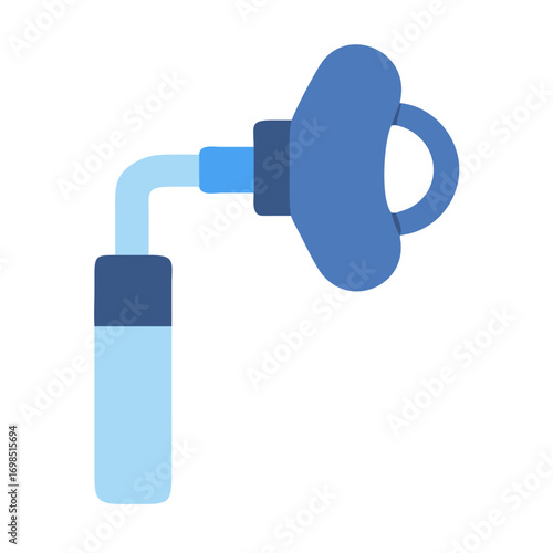 Nebulizer with mask in flat design style isolated
