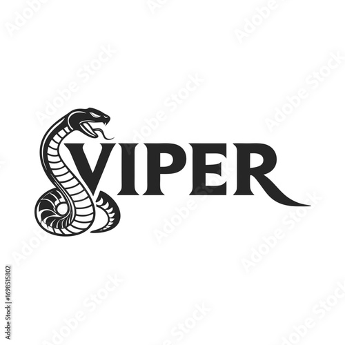 Stylized viper snake logo with bold text