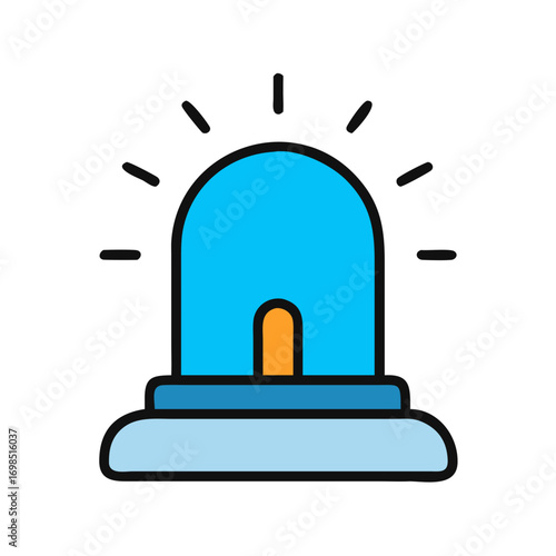 Emergency flasher icon, symbol of assistance in flat style