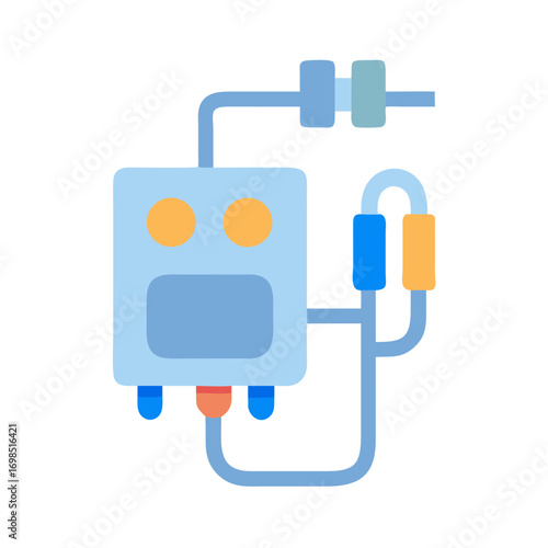 Modern Flat Design Illustration of a Water Heater System