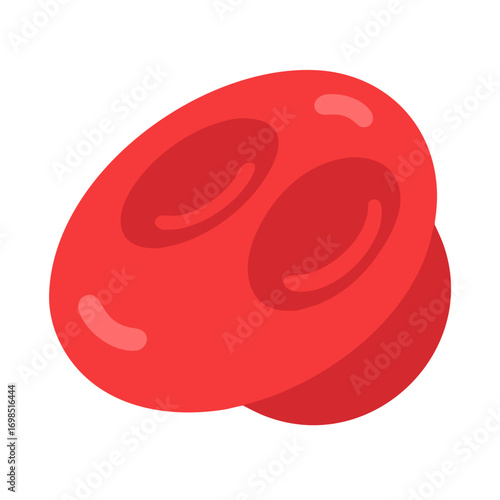 Simplified red blood cells flat vector isolated on black