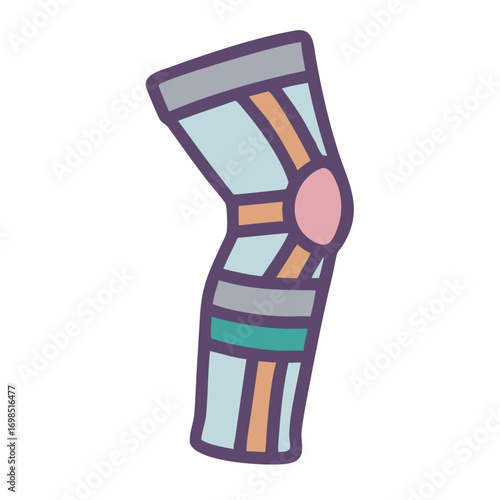 Knee brace vector icon with soft pastel color scheme
