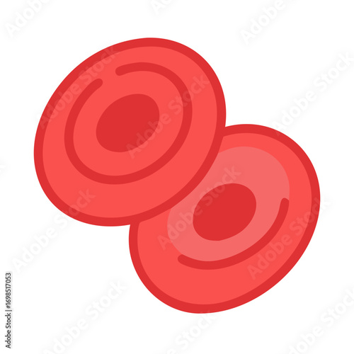 Two Red Blood Cells Isolated on a Black Background