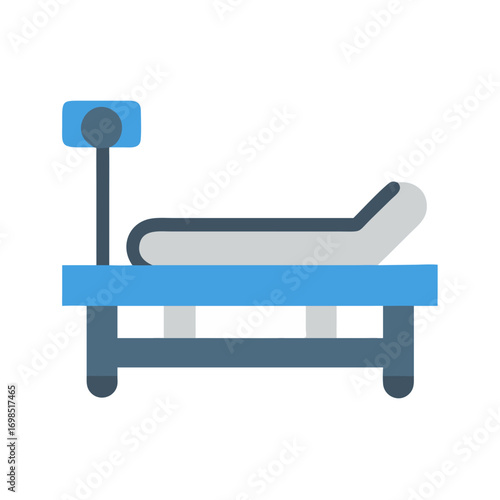 Flat Design Illustration of a Medical Examination Table