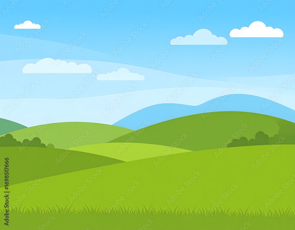 Obraz premium Idyllic Green Hills Landscape