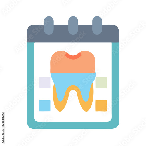 Dental appointment calendar icon for oral hygiene reminder