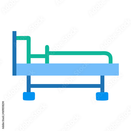 Flat vector bed illustration on a black background isolated