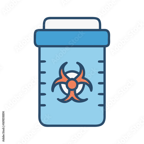 Biohazard waste container vector illustration for medical safety