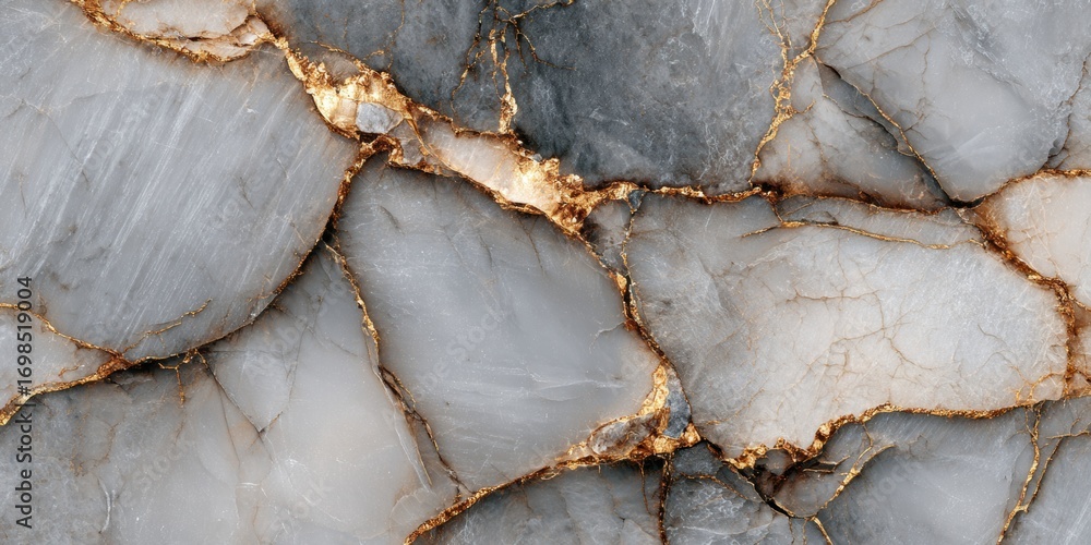 Fototapeta premium Grey Marble with Golden Veins Texture for Luxury Design