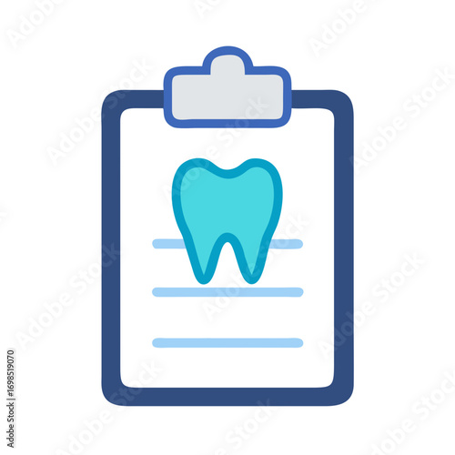 Dental record on clipboard icon with tooth graphic