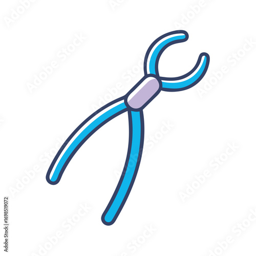 Modern icon of dental pliers on a black background