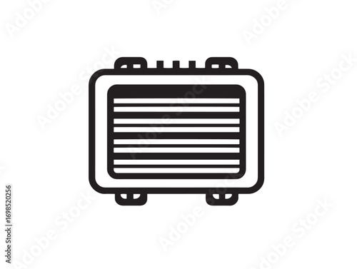 Elegant air filter regulator illustration in minimal outline style