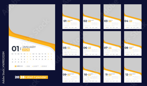 Wall Calendar 2026, calendar template design 2026