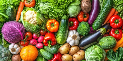 Wallpaper Mural A vibrant assortment of fresh vegetables, featuring various colors and textures, showcasing the bounty of nature's produce. Torontodigital.ca