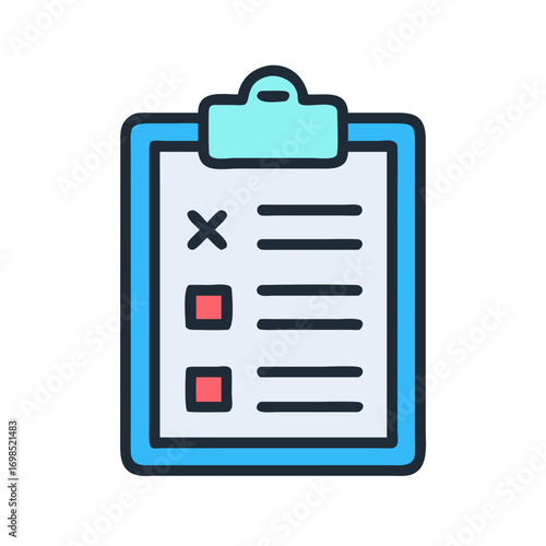 Checklist icon on clipboard for tracking tasks completion state